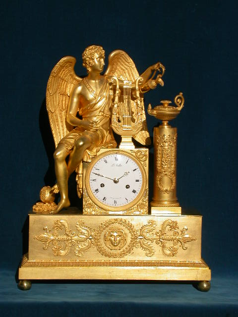 Click for larger version of APOLLO, WINGED ORMOLU CLOCK Image 1
