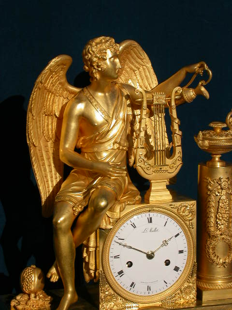 Click for larger version of APOLLO, WINGED ORMOLU CLOCK Image 3