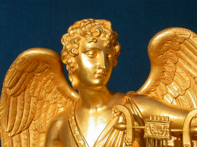 Click for larger version of APOLLO, WINGED ORMOLU CLOCK Image 2