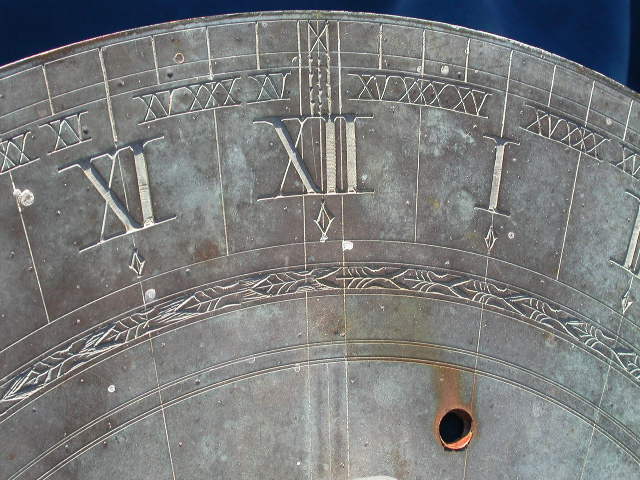 Click for larger version of ANTIQUE PATINATED BRONZE SUNDIAL Image 2